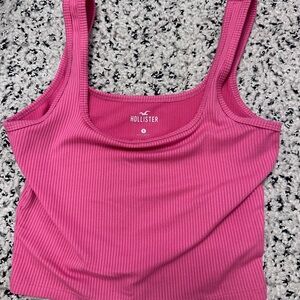 Hollister Vibrant Pink Ribbed Crop Top